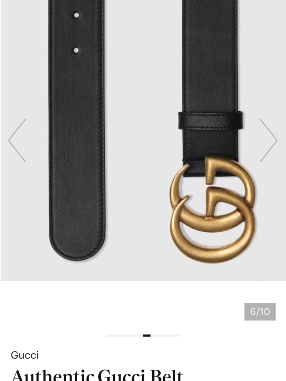 Gucci Black Leather Belt with Gold Double G Buckle - Picture 2 of 7